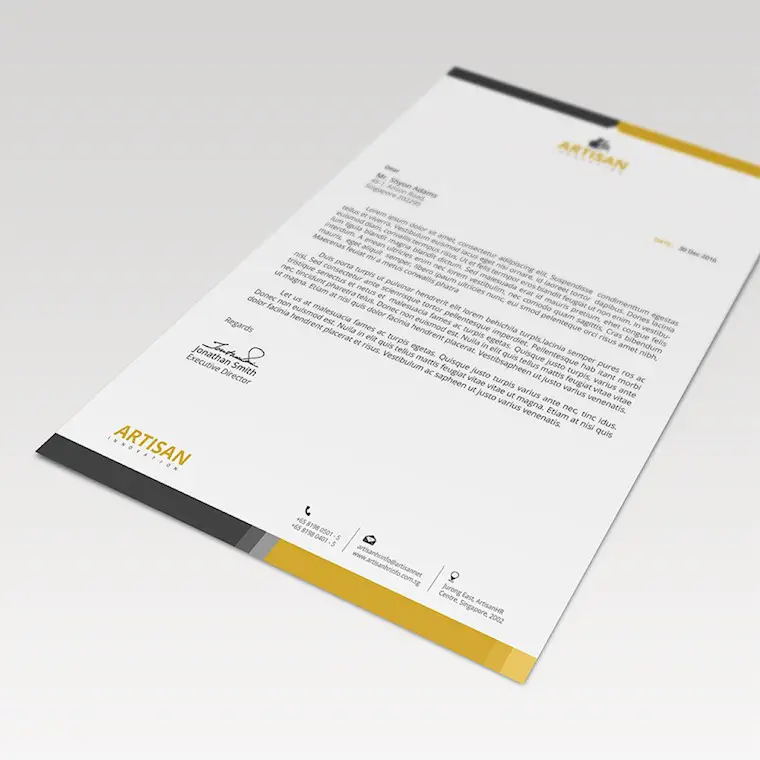 yellow letterhead