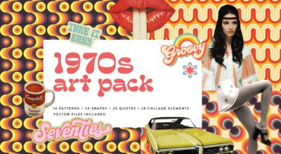 18 1970s Collage Art Pack