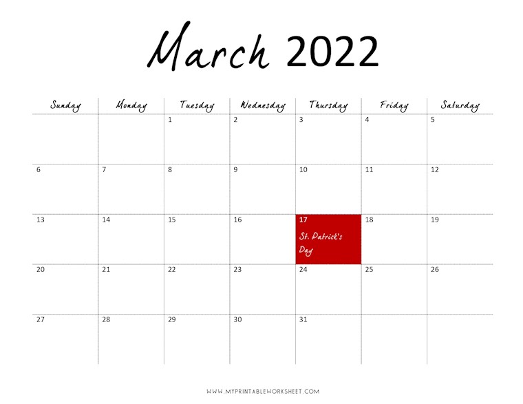 elegant printable march 2022 calendar 08