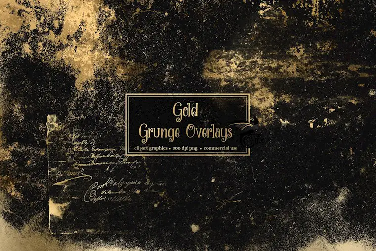 gold grunge overlays