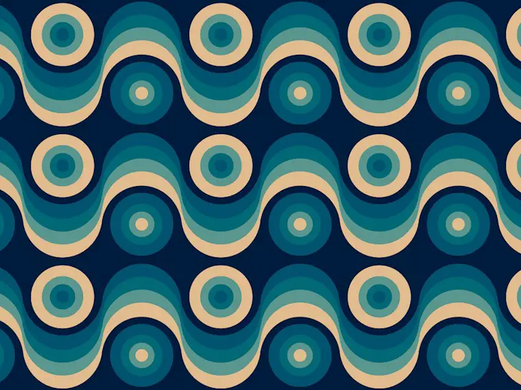 wavy circles retro background