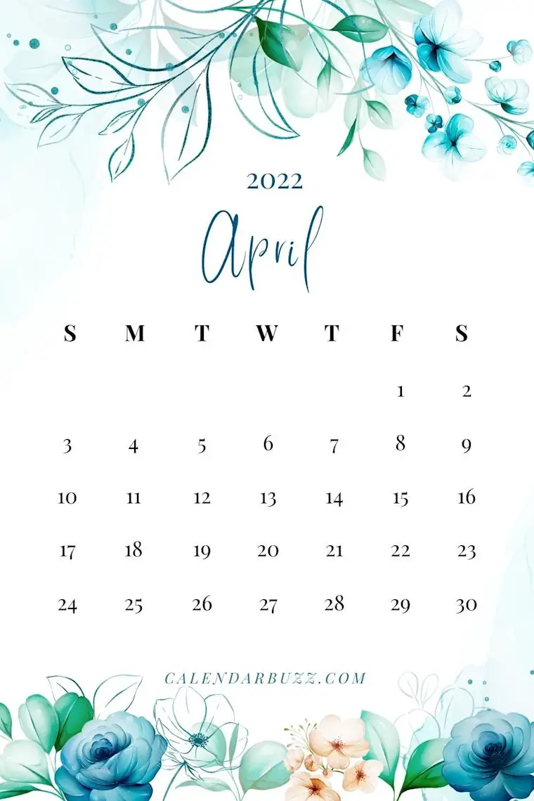 5 cool april 2022 watercolor calendar free download calendarbuzz
