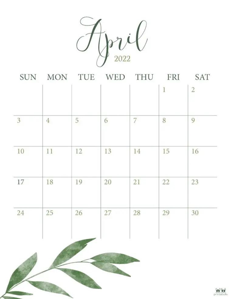 april 2022 calendars 25 free printables printabulls