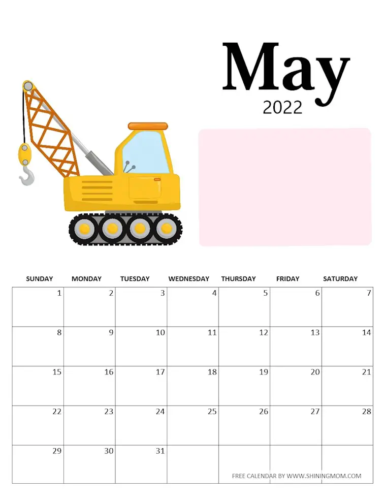 cute may 2022 printable calendar