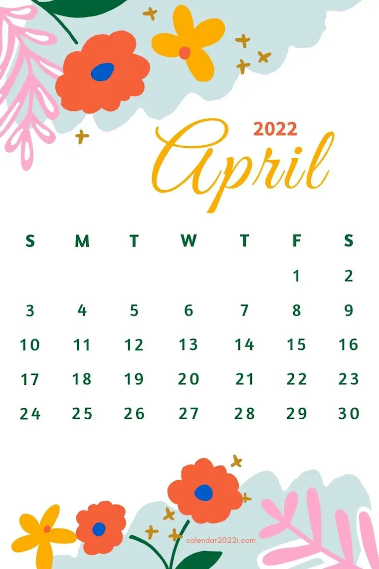 floral 2022 monthly calendar printable calendar 2022