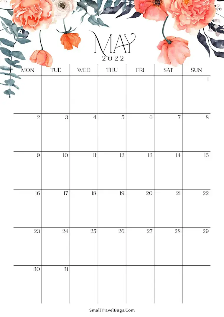 floral may 2022 calendar 1