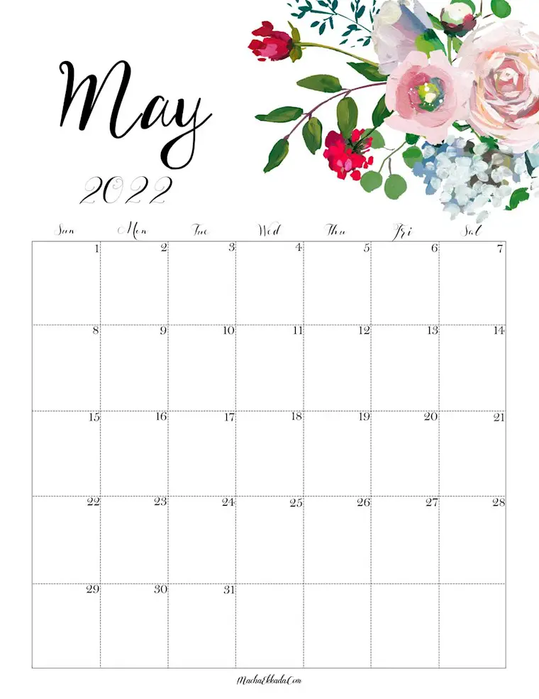 55 Aesthetic Cute May 2022 Calendars: Free Download - Onedesblog