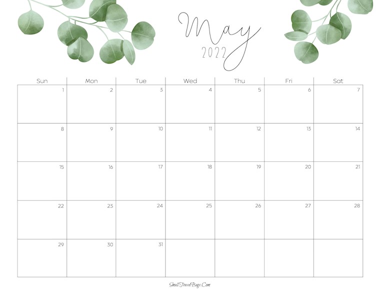 floral may calendar 2022