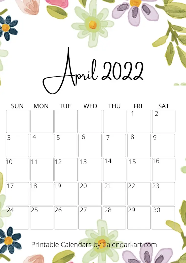 free printable april 2022 calendar 1