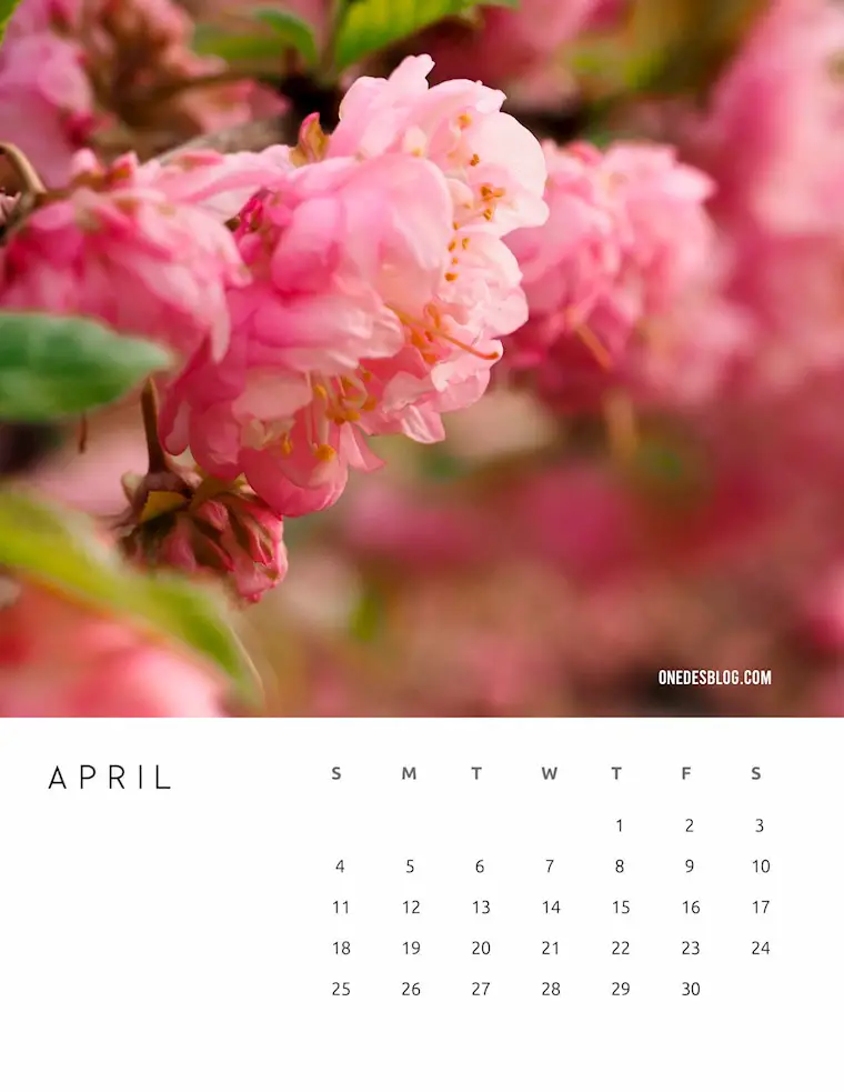 free printable april 2022 calendar onedesblog