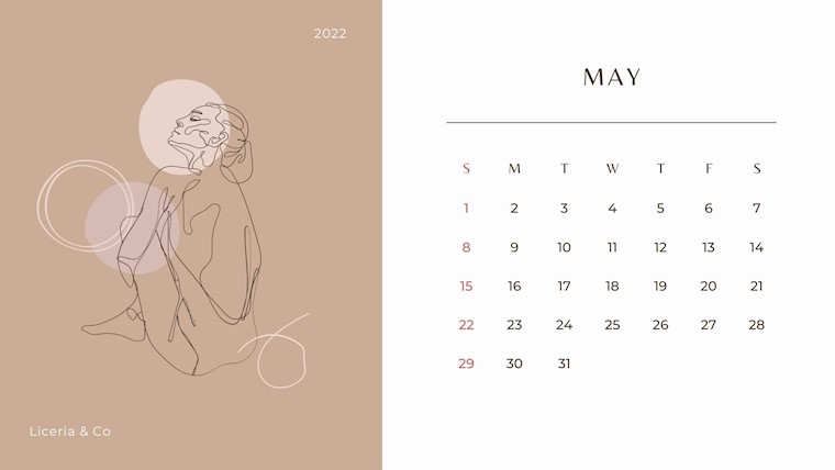 neutral beauty may 2022 calendar