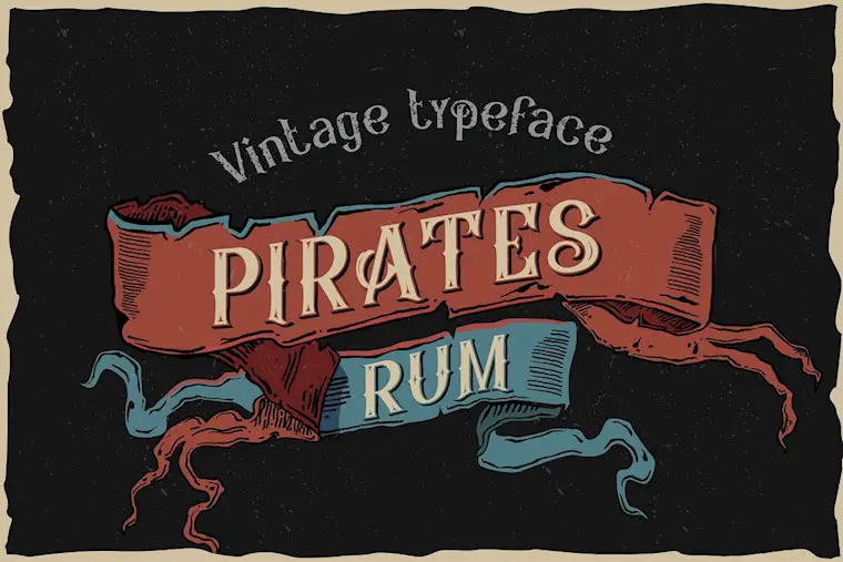 pirates rum vintage typeface