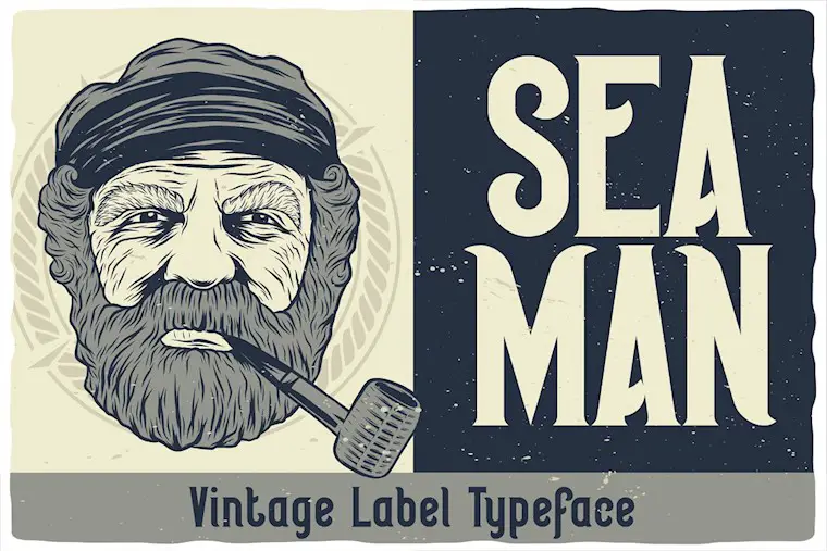 seaman label font