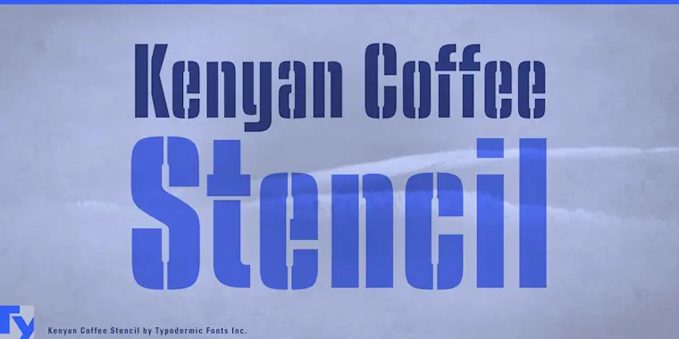 stencil font kenyan coffee