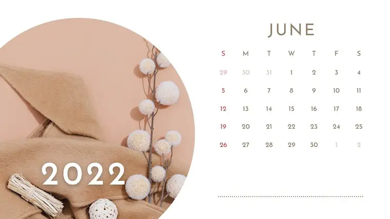 beige minimal botanical june 2022 calendar