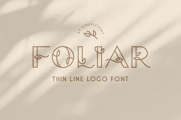 foliar thin line logo font