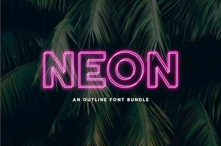 neon an outline font bundle