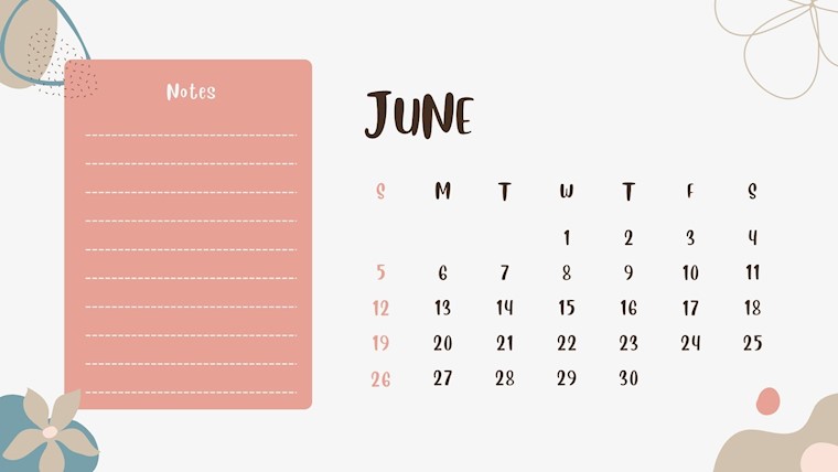 pastel abstract june 2022 calendar