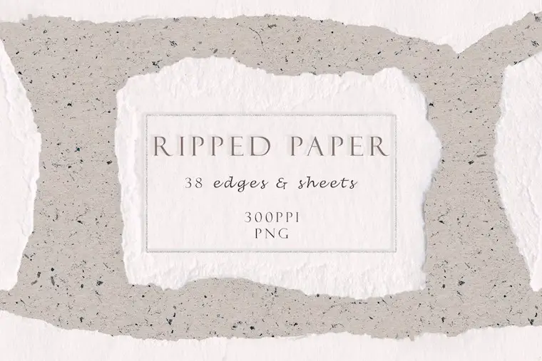 ripped watercolor paper pack