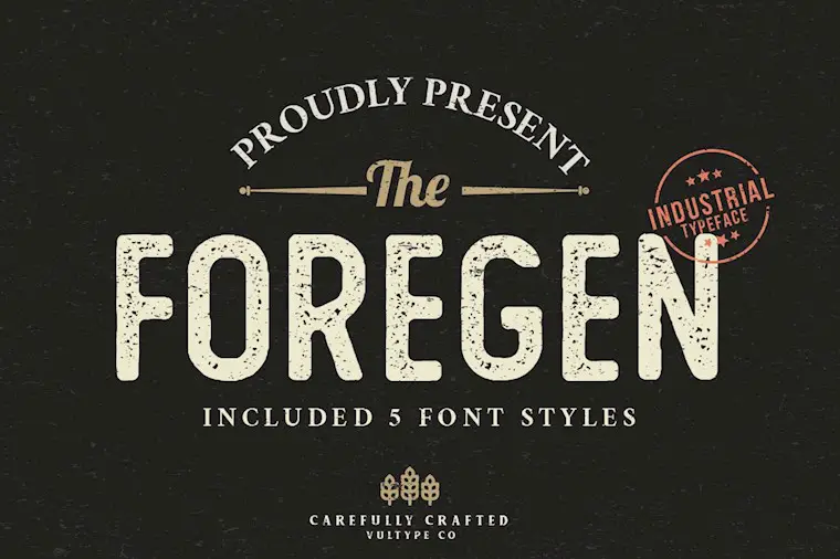 the foregen vintage stamp font