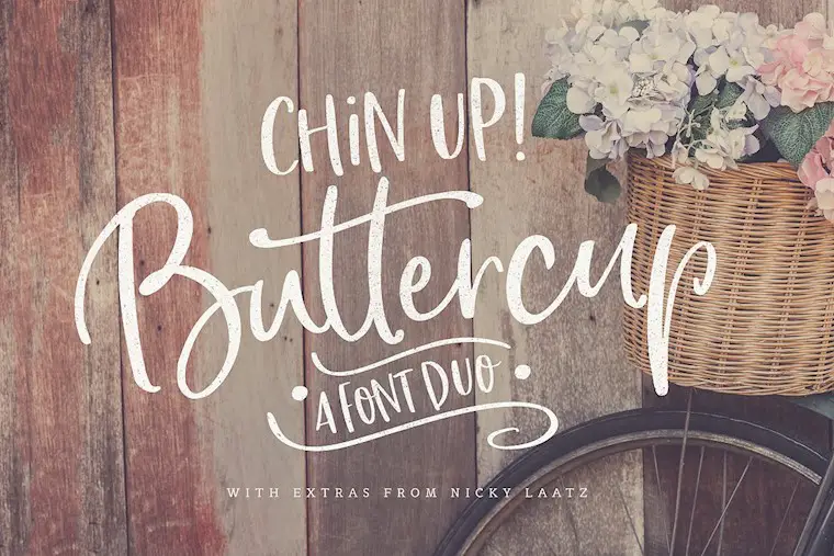 chin up buttercup font duo