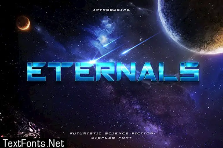 eternals a futuristic font for displaying space