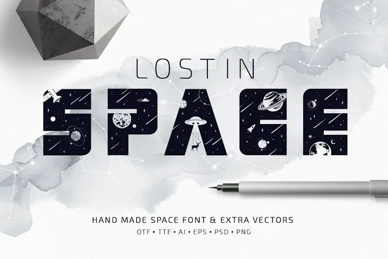 lost in space. colored font svg