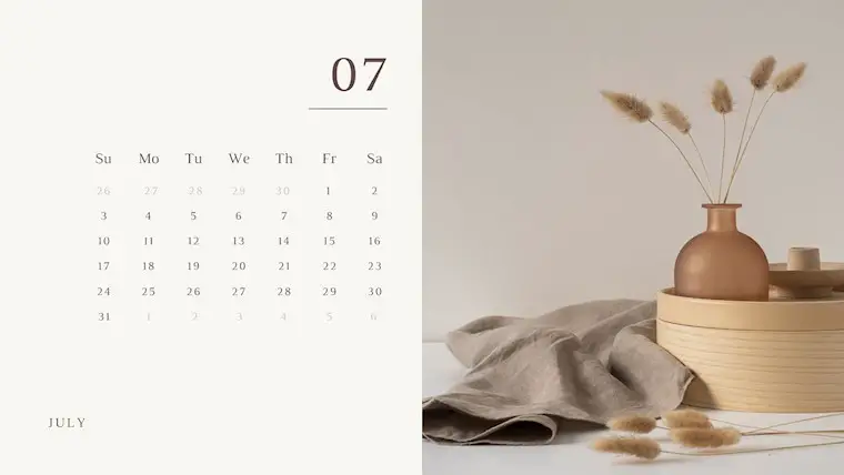 nice july calendar 2022 printable cute