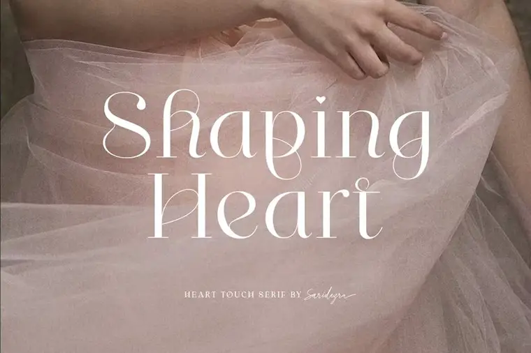 shaping heart lovely serif