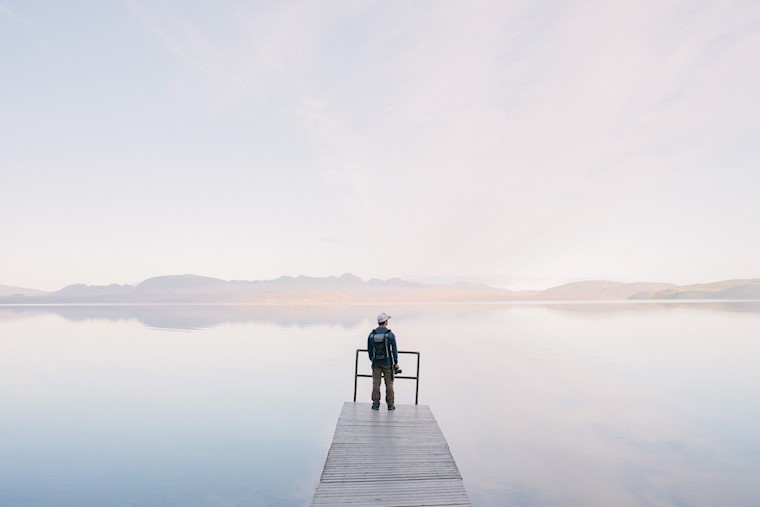 man and fog background