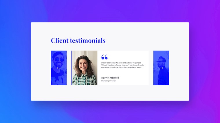 testimonials microinteraction