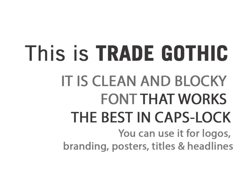 trade gothic typeface reddit