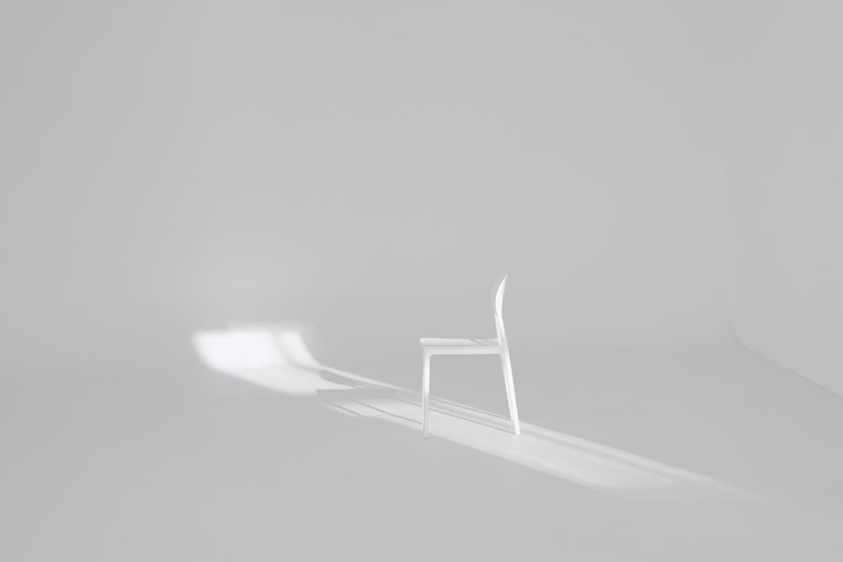 white chair in a white room