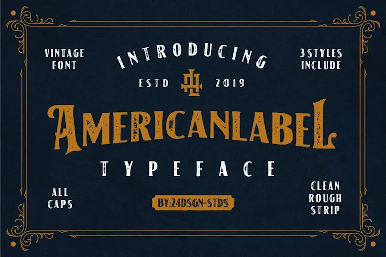 american label font