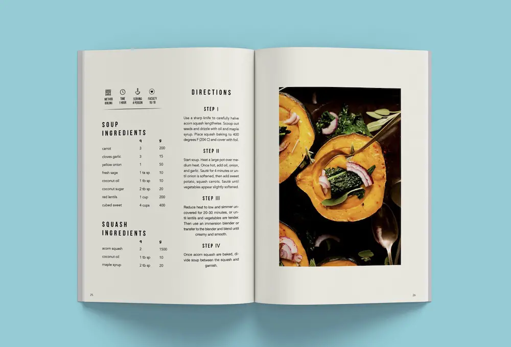 modern recipe book design