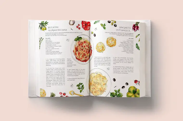 illustrations for a book about italian cuisine