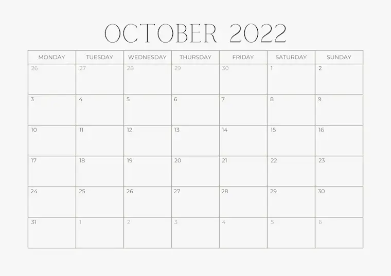 off white minimalist printable 2021 monthly calendar