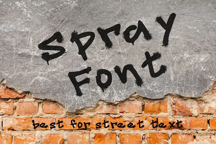 spray font