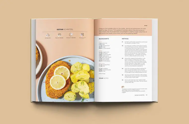 vegan cookbook editorial design