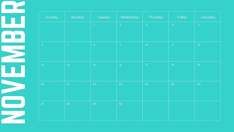 blue minimalist calendar