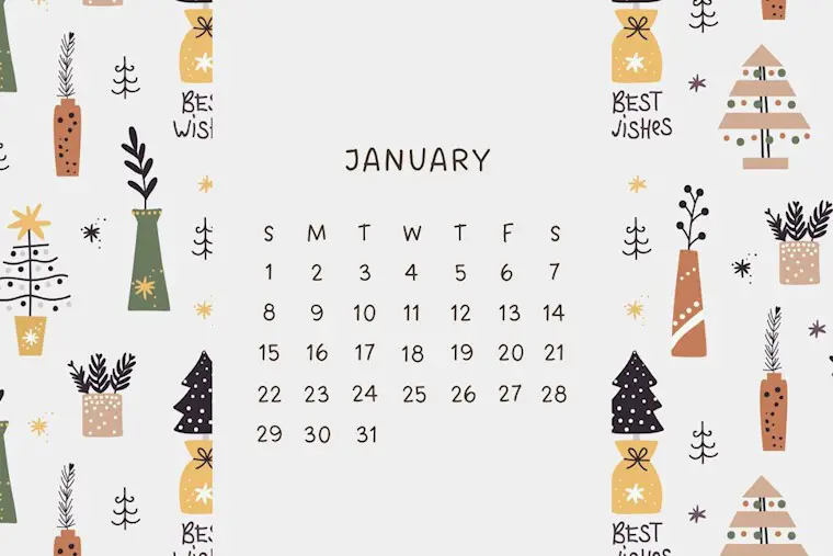 gray pattern calendar january 2023