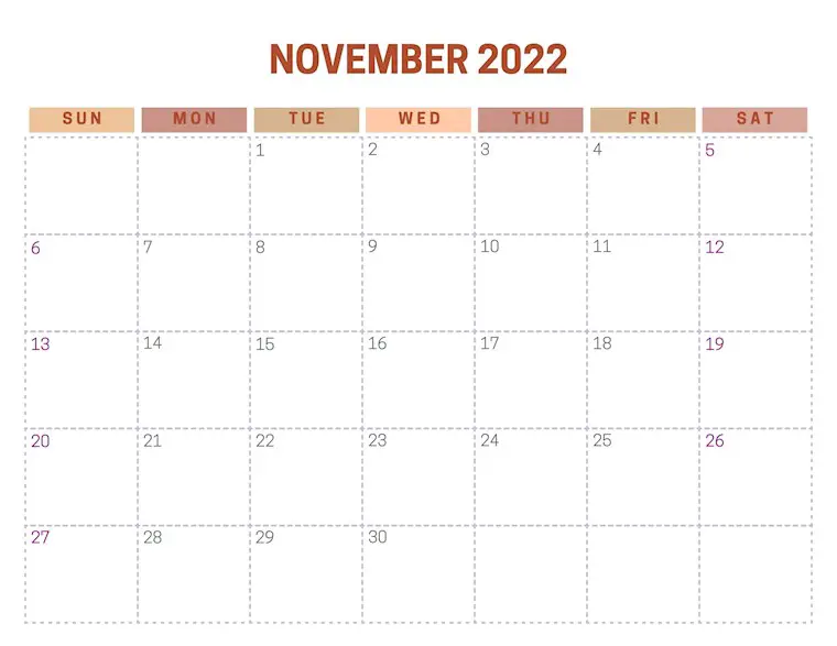 simple monthly calendar