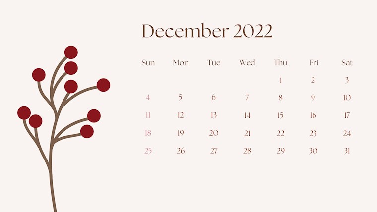 minimalistic calendar with a pattern