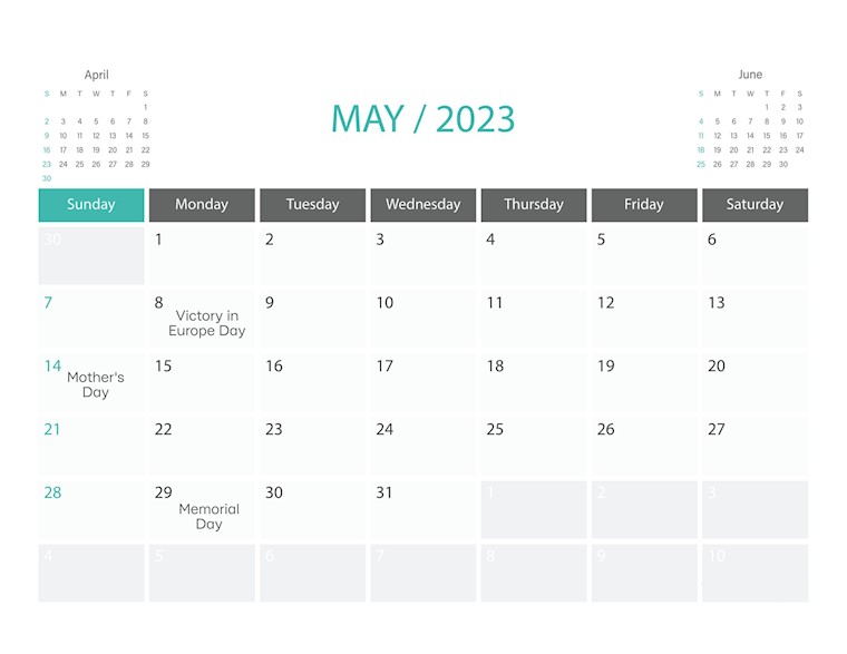 blue free may calendar
