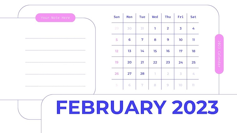 blue pink modern minimal 2023 calendar