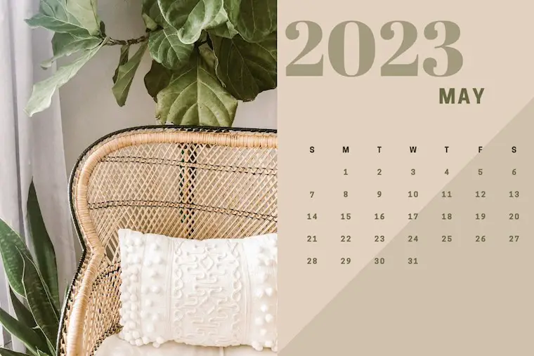 boho home may 2023 calendar