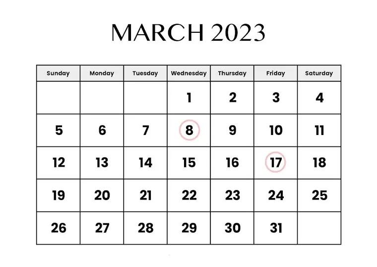free march 2023 calendar