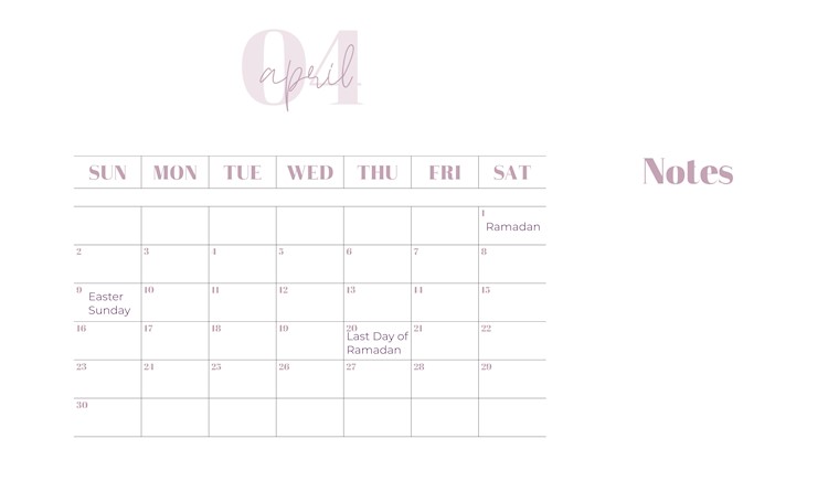 holidays free april 2023 calendar