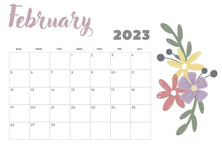 minimalist february 2023 monthly planner calendar