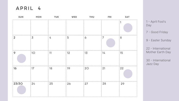 minimalist printable april 2023 calendar